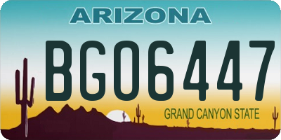 AZ license plate BGO6447