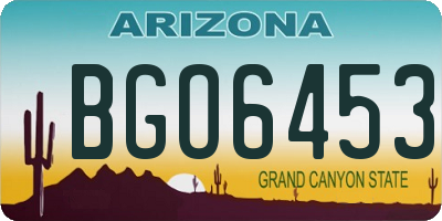 AZ license plate BGO6453