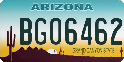 AZ license plate BGO6462