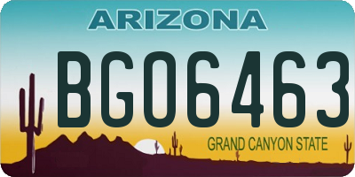 AZ license plate BGO6463