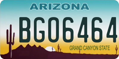 AZ license plate BGO6464