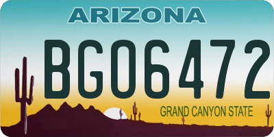 AZ license plate BGO6472