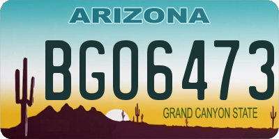 AZ license plate BGO6473