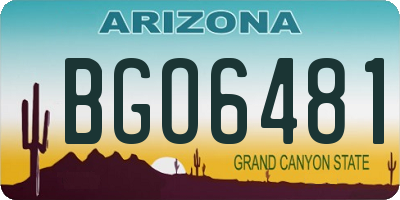 AZ license plate BGO6481