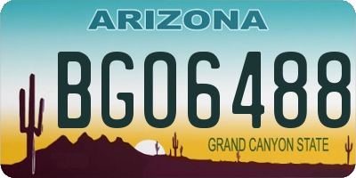 AZ license plate BGO6488