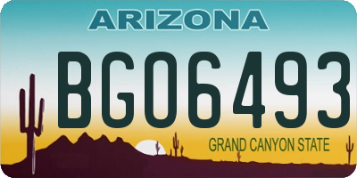 AZ license plate BGO6493