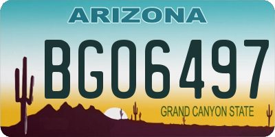 AZ license plate BGO6497