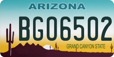 AZ license plate BGO6502
