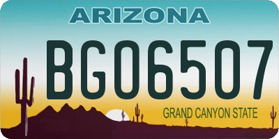 AZ license plate BGO6507