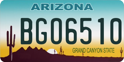 AZ license plate BGO6510