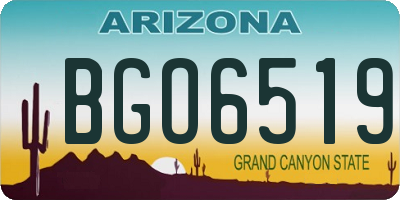 AZ license plate BGO6519