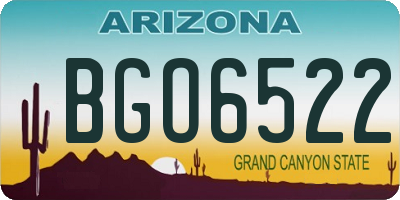 AZ license plate BGO6522