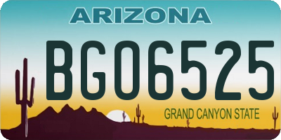 AZ license plate BGO6525