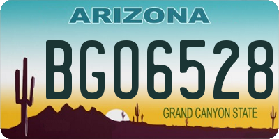AZ license plate BGO6528