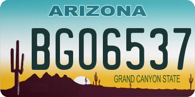 AZ license plate BGO6537