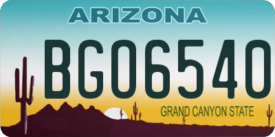 AZ license plate BGO6540