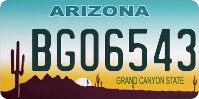AZ license plate BGO6543