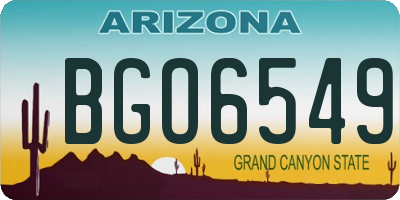 AZ license plate BGO6549