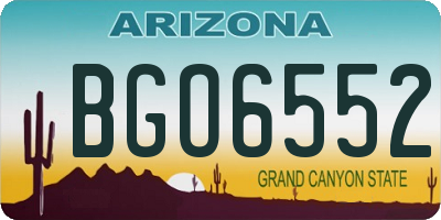AZ license plate BGO6552