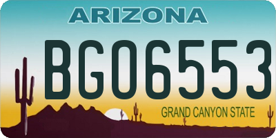 AZ license plate BGO6553
