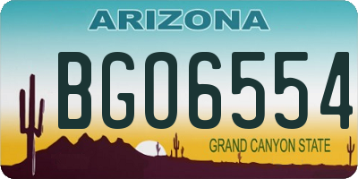 AZ license plate BGO6554