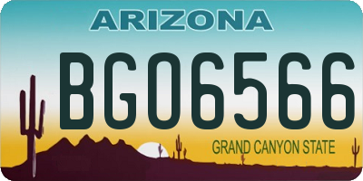 AZ license plate BGO6566