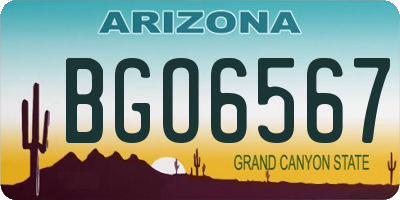 AZ license plate BGO6567