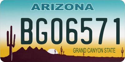 AZ license plate BGO6571