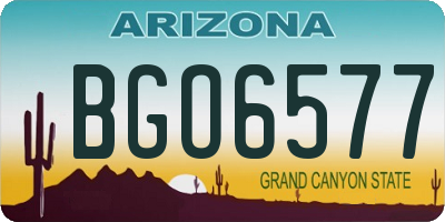 AZ license plate BGO6577