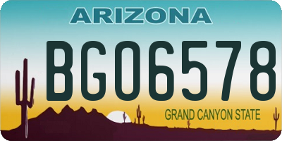 AZ license plate BGO6578