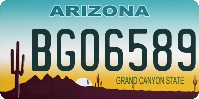 AZ license plate BGO6589