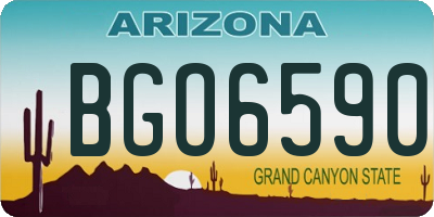 AZ license plate BGO6590