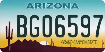 AZ license plate BGO6597