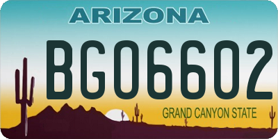 AZ license plate BGO6602