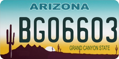 AZ license plate BGO6603