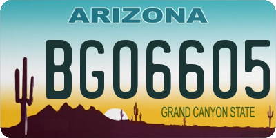 AZ license plate BGO6605