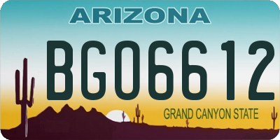 AZ license plate BGO6612