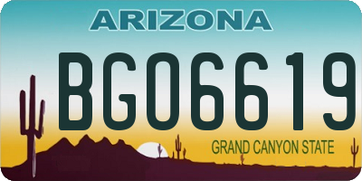 AZ license plate BGO6619