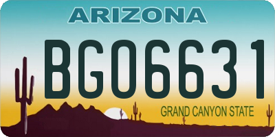 AZ license plate BGO6631