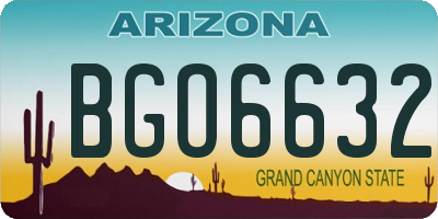 AZ license plate BGO6632