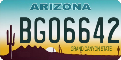 AZ license plate BGO6642