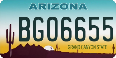 AZ license plate BGO6655