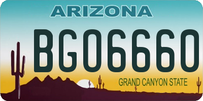 AZ license plate BGO6660