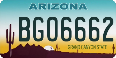 AZ license plate BGO6662