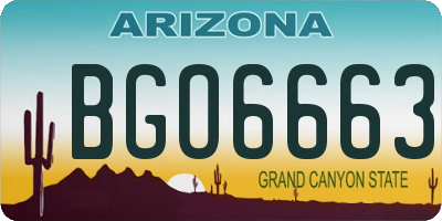 AZ license plate BGO6663