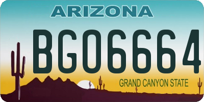 AZ license plate BGO6664