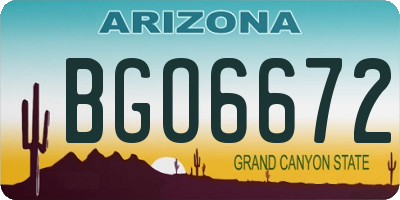AZ license plate BGO6672