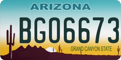 AZ license plate BGO6673