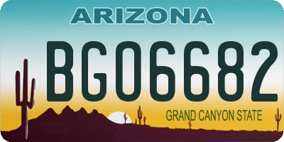 AZ license plate BGO6682