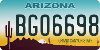 AZ license plate BGO6698